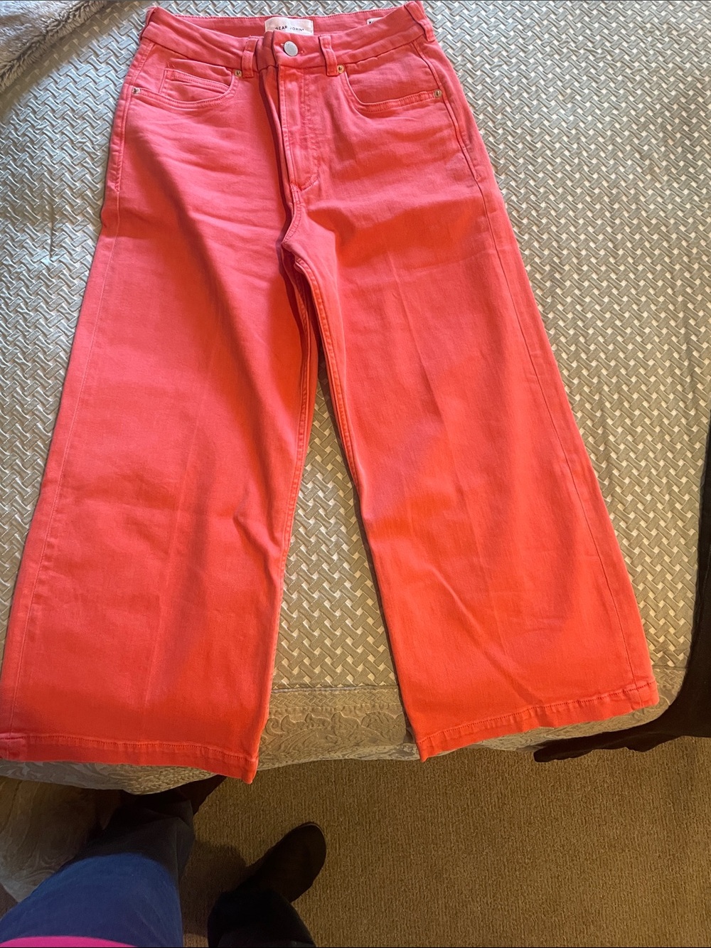 Wide Leg Coral Pink Jeans